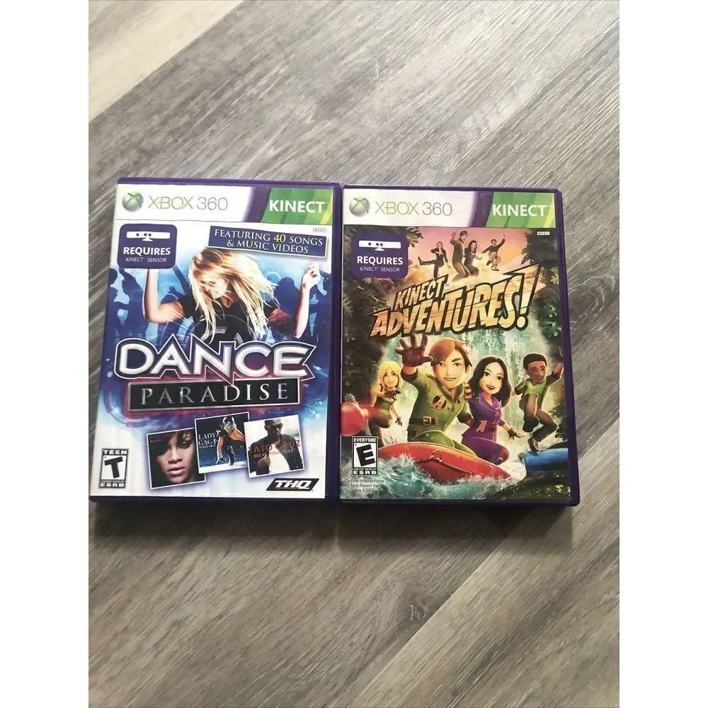 Xbox 360 : Dance Paradise & KINECT ADVENTURES. LOT OF 2 GAMES . Pre Owned.